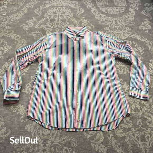 Vineyard Vines by Shep & Ian Other - Vineyard Vines Men's L Striped Button-Up Shirt Multicolor Long Sleeve